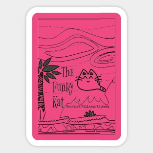 The Funky Kat Creative Wellness Retreat ink drawing Sticker